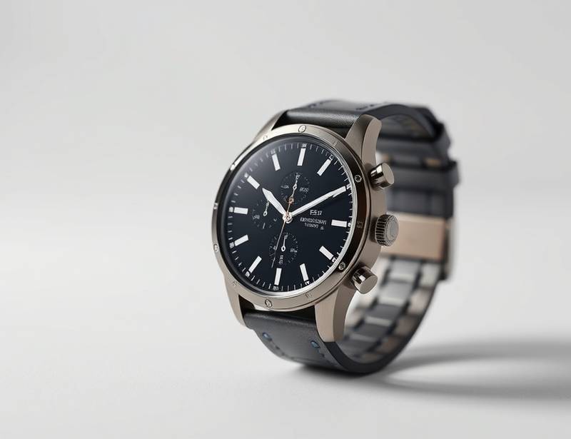 A high-quality product photograph showcasing a stylish wristwatch against a minimalist background.