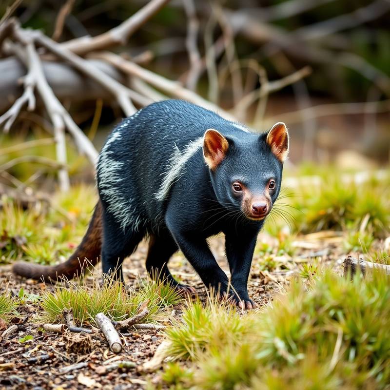 Photograph of a Tasmanian devil in its natural habitat by Alistair McGregor.